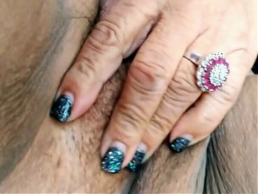 Mature Latina woman playing with my hairy pussy